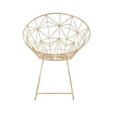 Templar Gold Finish Wire Frame Occasional Chair