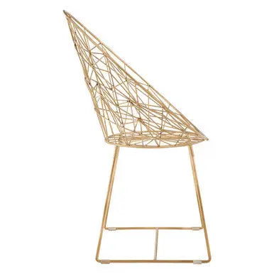 Templar Gold Finish Wire Frame Occasional Chair