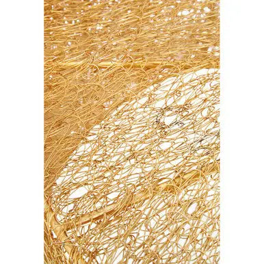 Templar Gold Finish Wire Mesh Round Coffee Table