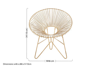 Templar Gold Wire Frame Occasional Chair