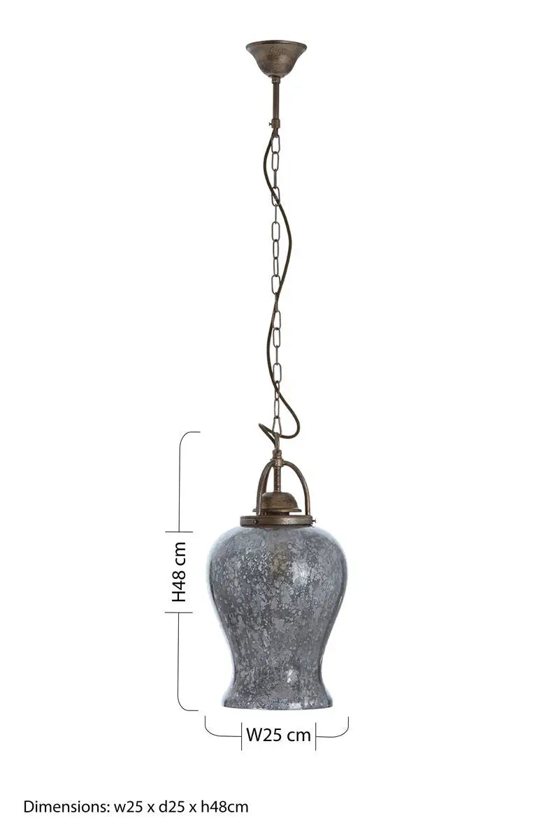 Terina Antique Silver Finish Pendant Light.