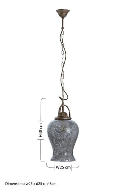 Terina Antique Silver Finish Pendant Light.