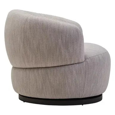 Textured Grey Curved Swivel Chair | Bordo