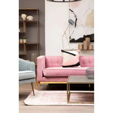 Textured Shahgreen Top and Gold Finish Square Coffee Table | Kempton