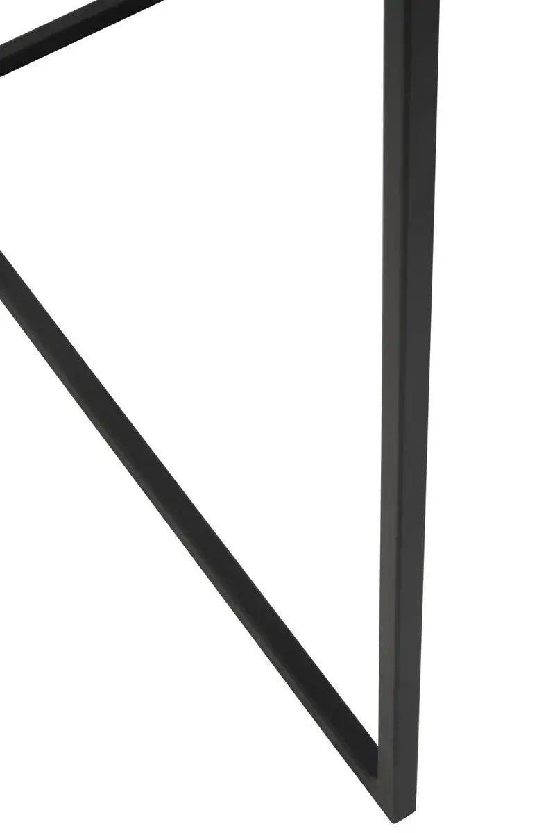 Three Piece Black and White Ombre Coffee Table Set with Slim Metal Frame, Ramus
