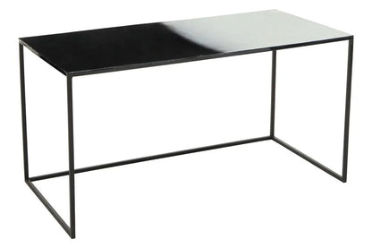 Three Piece Black and White Ombre Coffee Table Set with Slim Metal Frame, Ramus