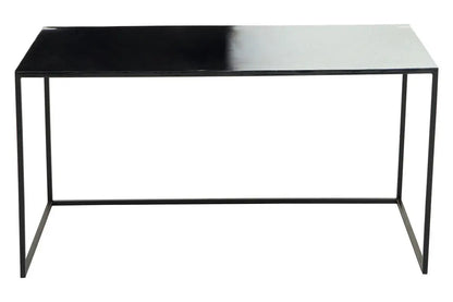 Three Piece Black and White Ombre Coffee Table Set with Slim Metal Frame, Ramus
