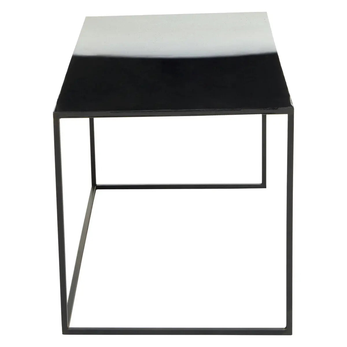 Three Piece Black and White Ombre Coffee Table Set with Slim Metal Frame, Ramus