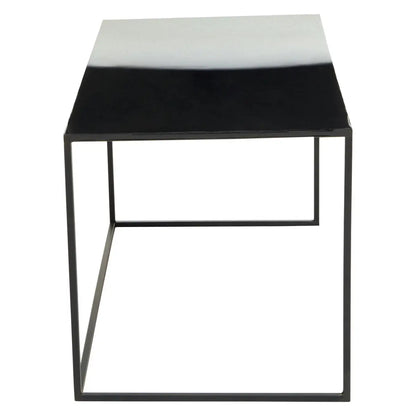 Three Piece Black and White Ombre Coffee Table Set with Slim Metal Frame, Ramus