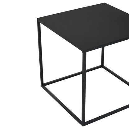Three Piece Black and White Ombre Coffee Table Set with Slim Metal Frame, Ramus