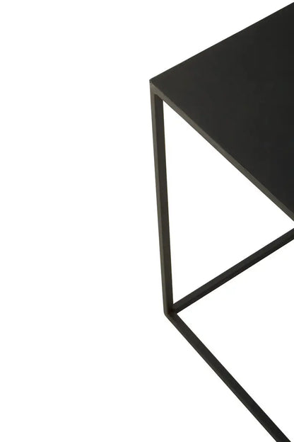 Three Piece Black and White Ombre Coffee Table Set with Slim Metal Frame, Ramus