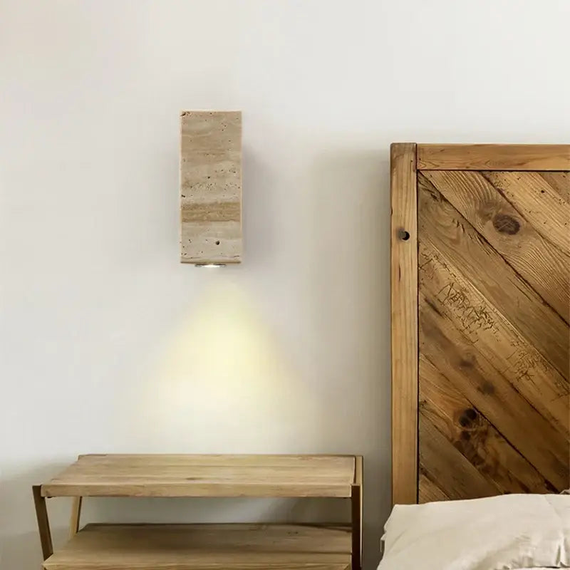 Travertine Wall Light Waterproof Indoor Outdoor Beige Brown