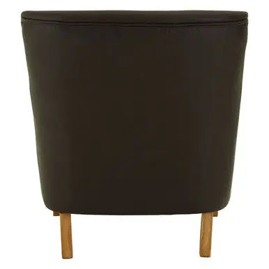 Trinity Brown Leather Effect Armchair with Stud Detail