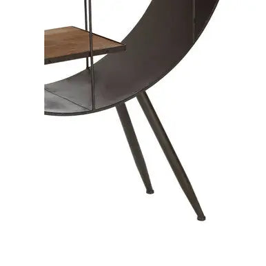 Trinity Natural Wooden and Metal Round Shelf Unit