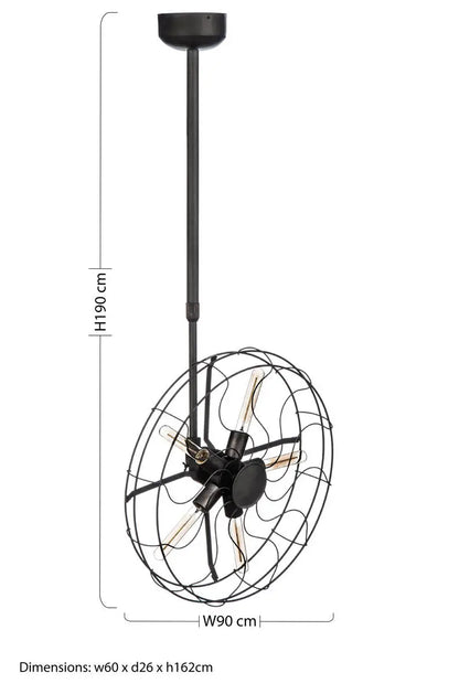 Trissoni Vintage Fan Design Ceiling Light