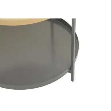 Two Tier Gold Round Coffee Table with Two-Tonal Contrast, Kobra