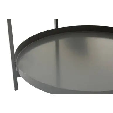 Two Tier Gold Round Coffee Table with Two-Tonal Contrast, Kobra