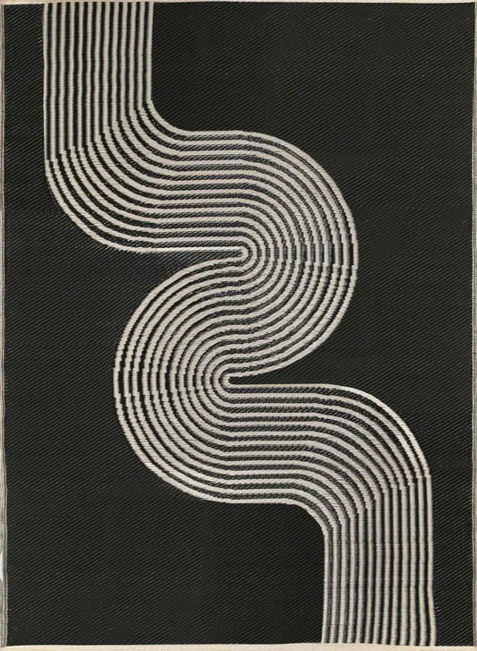 Urban Outdoor Rug Black & Beige | 1010