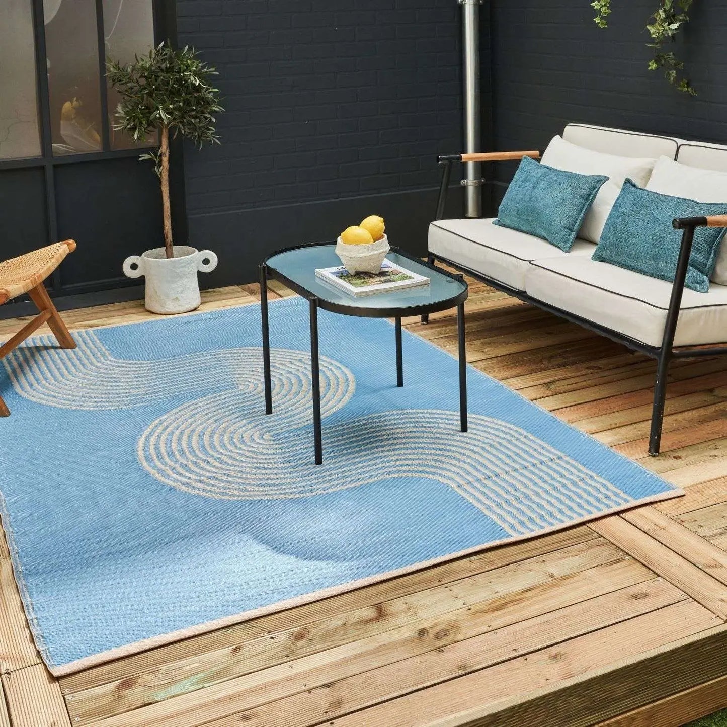 Urban Outdoor Rug Blue & Beige | 1010