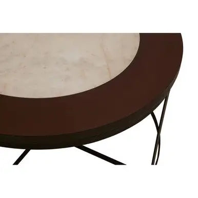 Vasco White Marble Coffee Table with Black Base