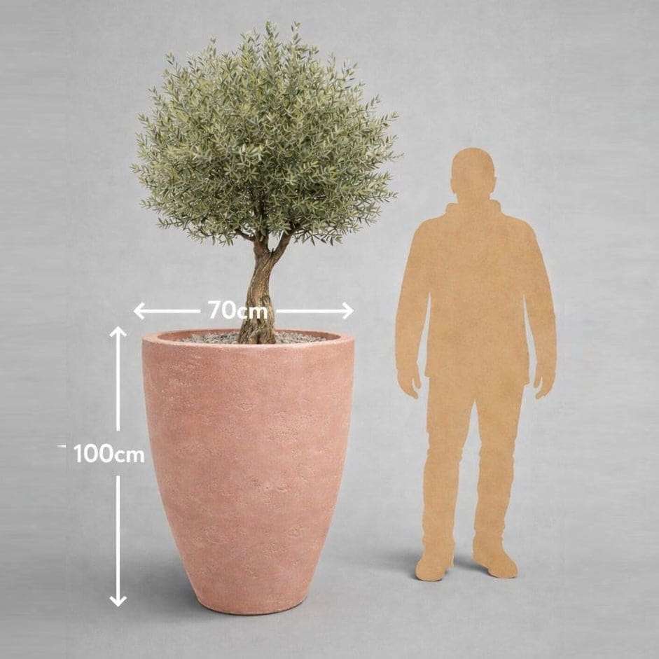 Vessara | Blushstone – 100cm XXL Concrete Vase Planter – 172L Tall Plant Pot - Pots & Plants