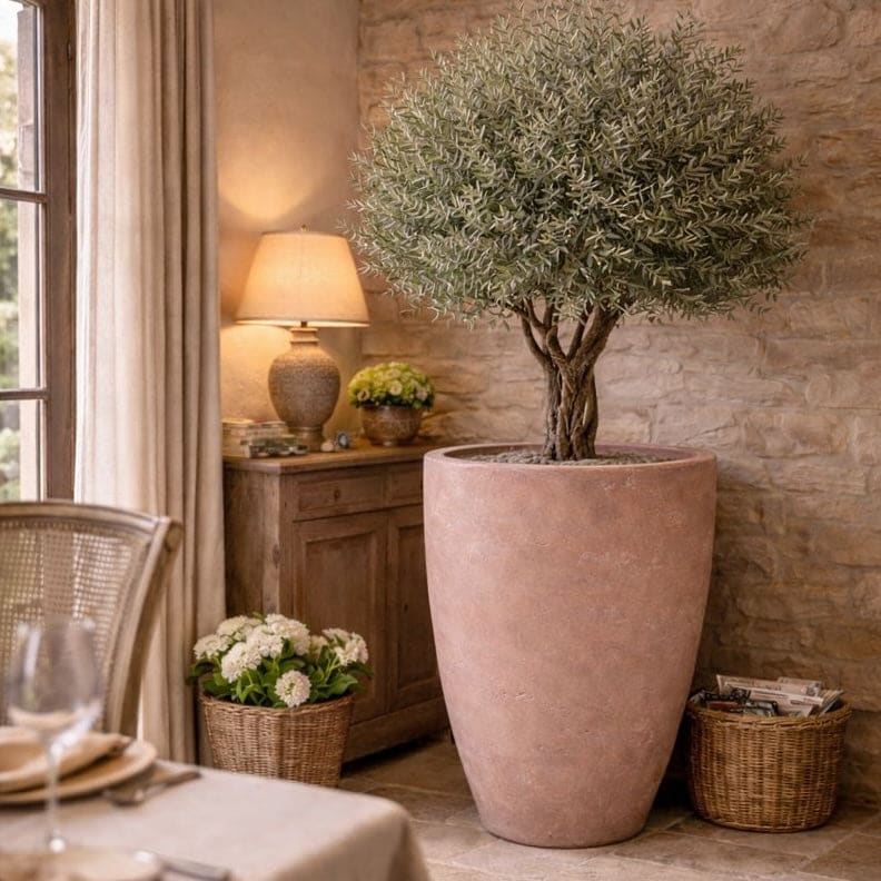 Vessara | Blushstone – 100cm XXL Concrete Vase Planter – 172L Tall Plant Pot - Pots & Plants