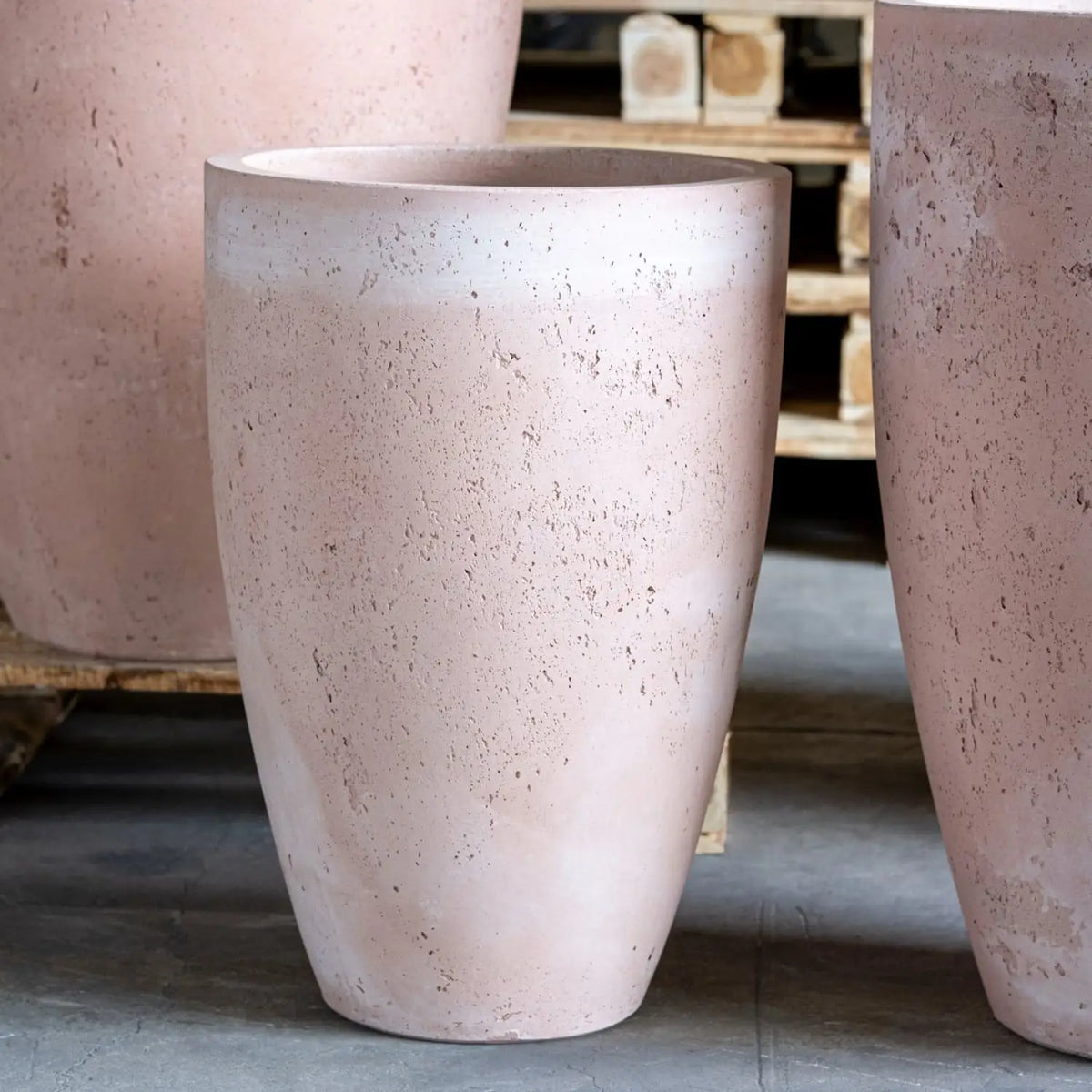 Vessara | Blushstone – 62cm Extra Large Tall Concrete Planter – 31L Decorative Vase Pot
