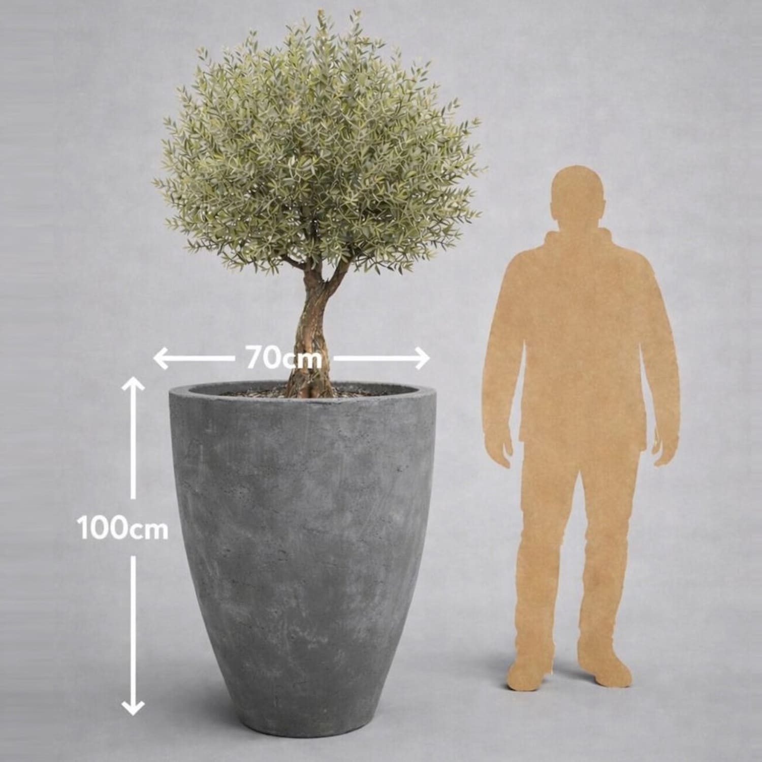 Vessara | Onyx Dusk – 100cm XXL Concrete Tall Vase Planter – 172L Round Plant Pot - Pots & Plants