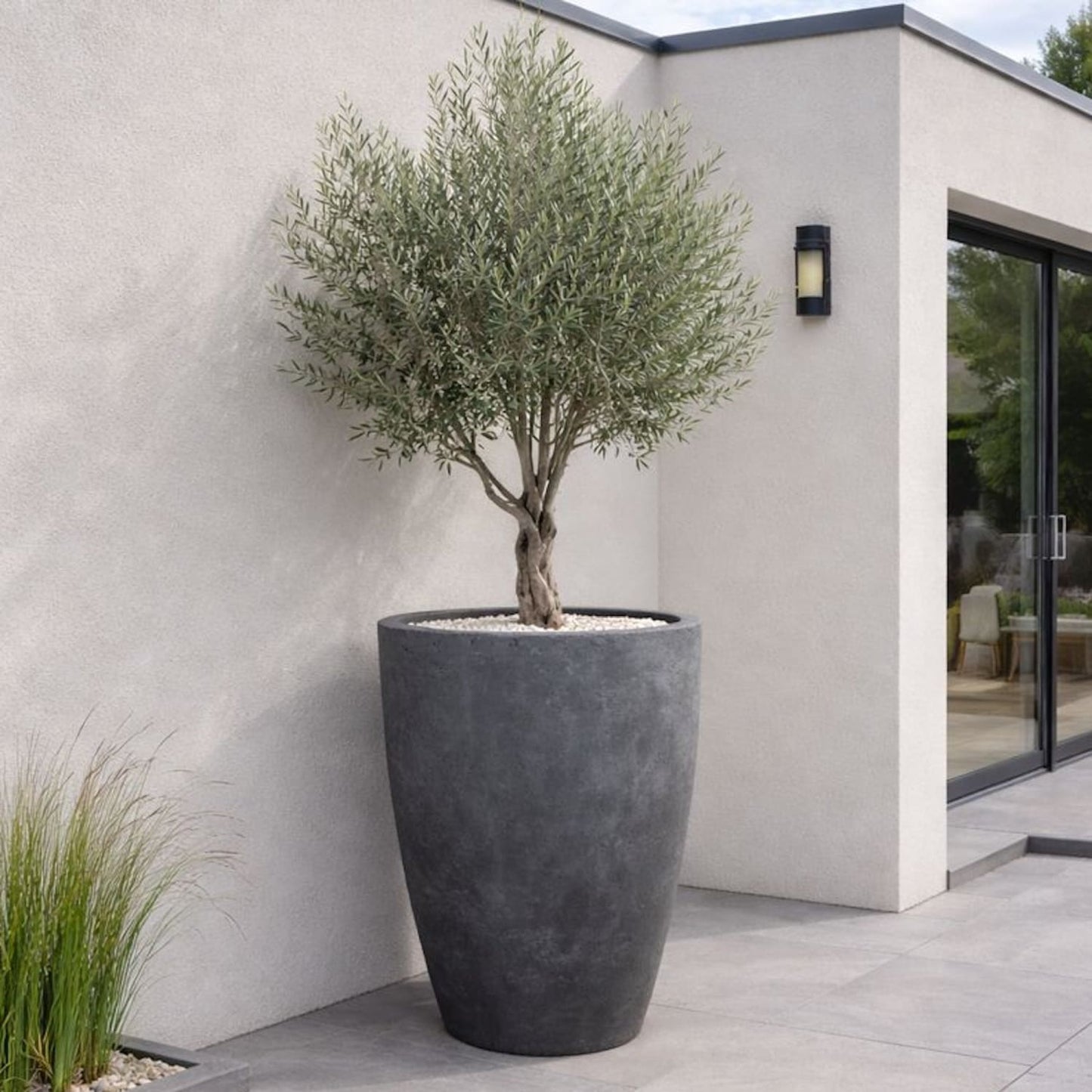 Vessara | Onyx Dusk – 100cm XXL Concrete Tall Vase Planter – 172L Round Plant Pot - Pots & Plants