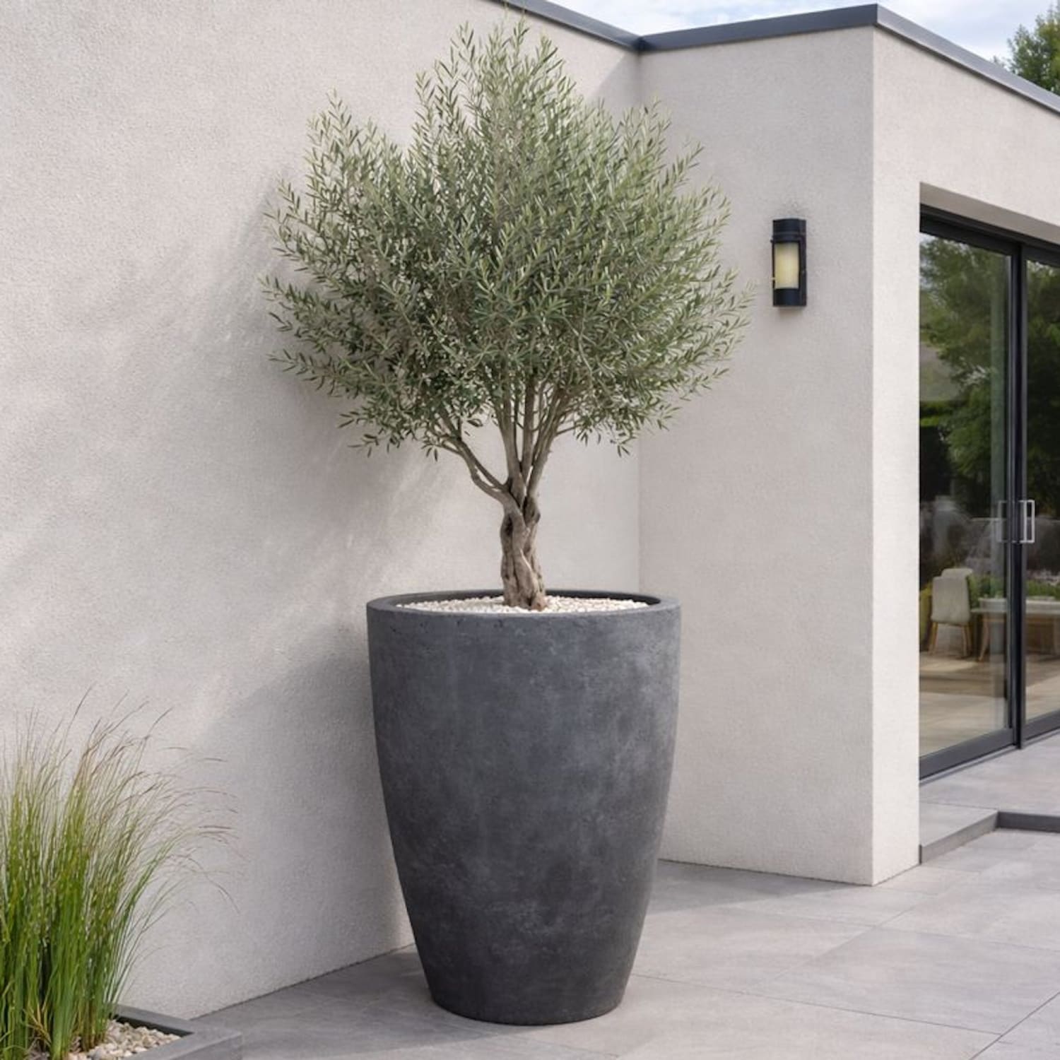 Vessara | Onyx Dusk – 100cm XXL Concrete Tall Vase Planter – 172L Round Plant Pot - Pots & Plants
