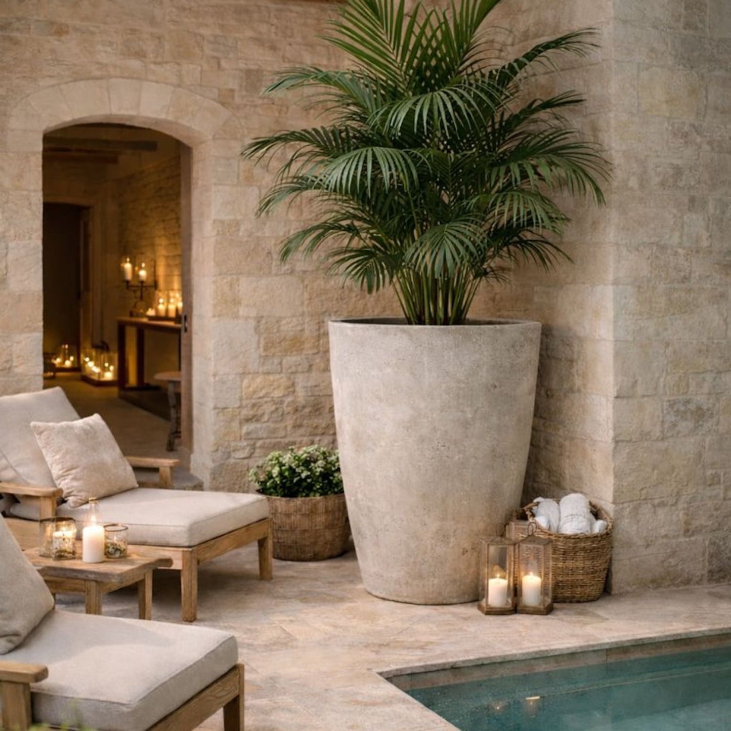 Vessara | Truffle – 100cm XXL Tall Concrete Planter – 172L Round Plant Pot - Pots & Plants