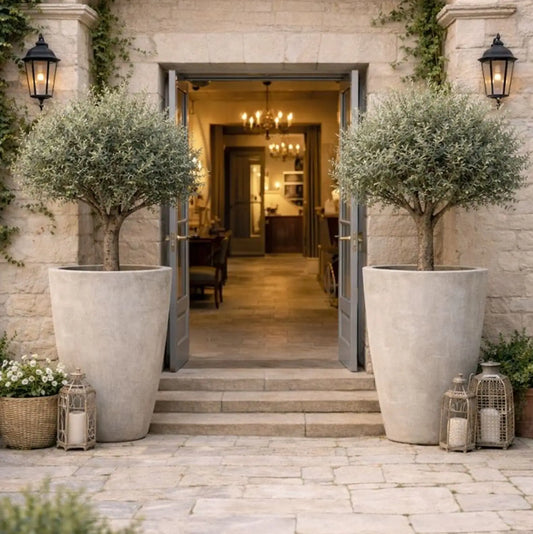 Vessara | Truffle – 100cm XXL Tall Concrete Planter – 172L Round Plant Pot