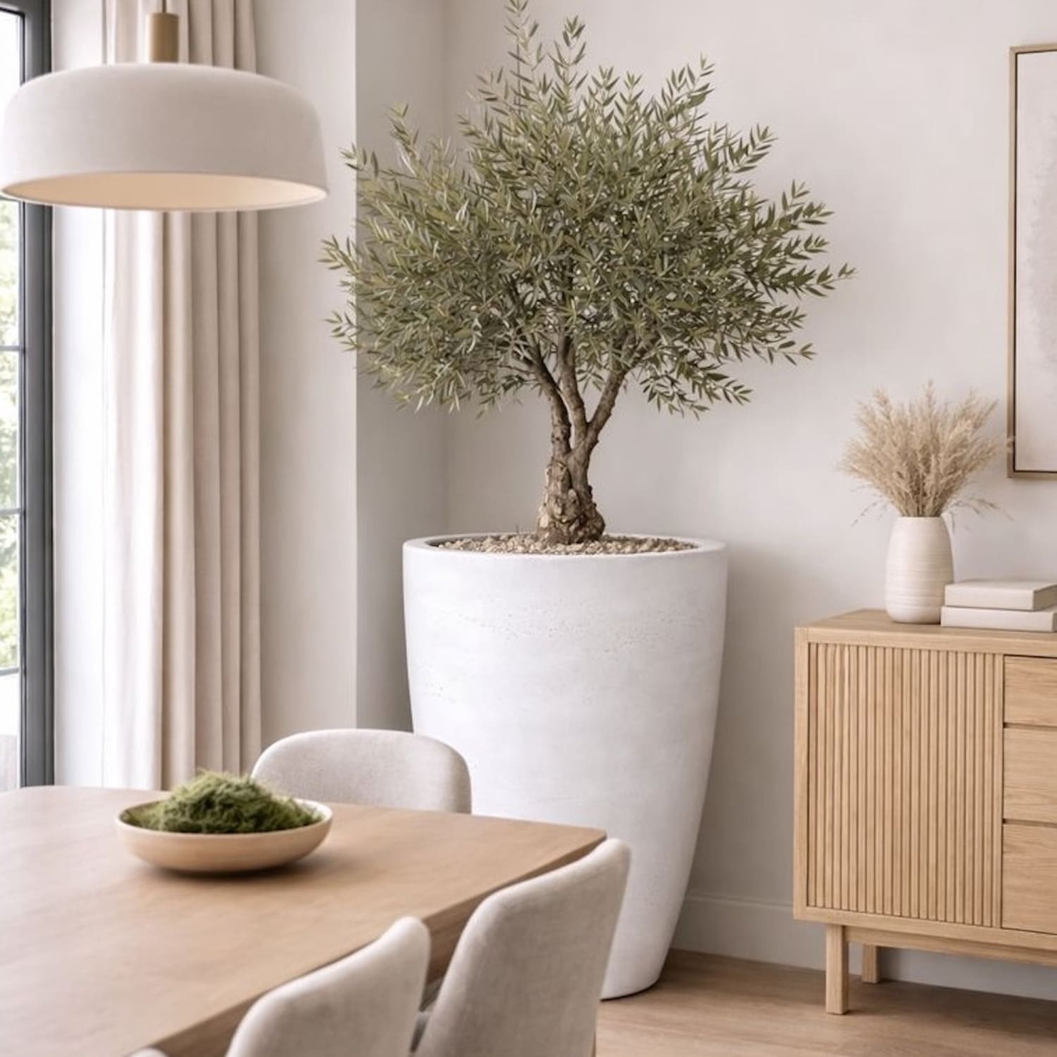 Vessara | White Mist – 100cm XXL Concrete Vase Planter – 172L Tall Plant Pot - Pots & Plants