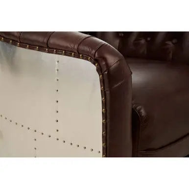 Victor  Brown Leather Tub Chair