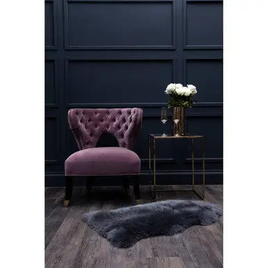 Villi Lilac Velvet Button Tufted Accent Chair