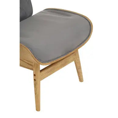 Vinsi Dark Grey Velvet Wing Back Chair with Elm Wood Frame