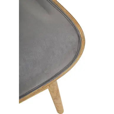 Vinsi Dark Grey Velvet Wing Back Chair with Elm Wood Frame