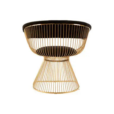 Vogue Black Velvet And Gold Finish Chair