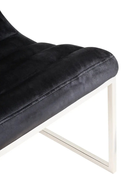Vogue Midnight Velvet Curving Profile Lounge Chair