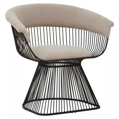 Vogue Mink Velvet and Black Frame Chair