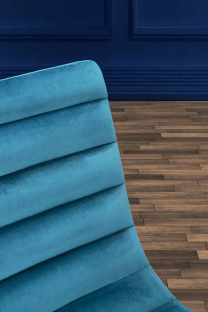Vogue Teal Velvet Lounge Chair with Channel Tufting