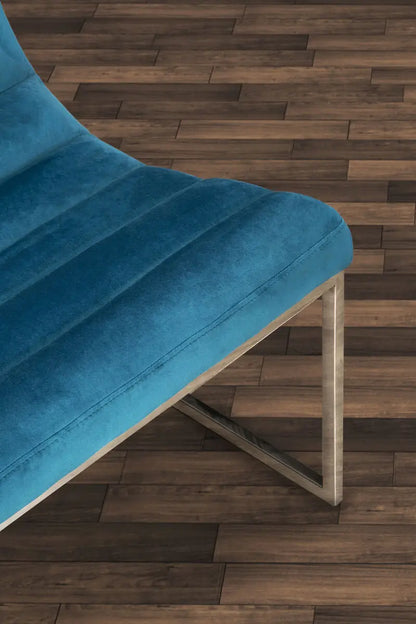 Vogue Teal Velvet Lounge Chair with Channel Tufting