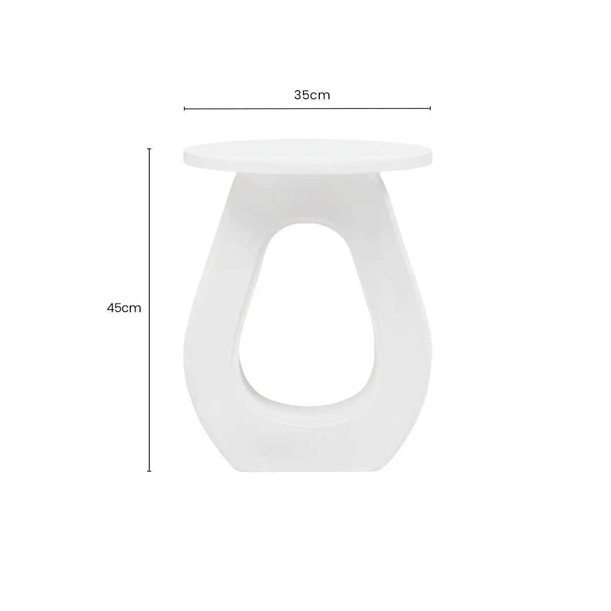Walsa Whitewash Mango Wood Side Table with Cutout Detail