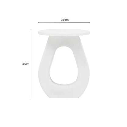 Walsa Whitewash Mango Wood Side Table with Cutout Detail