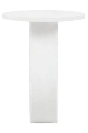 Walsa Whitewash Mango Wood Side Table with Cutout Detail