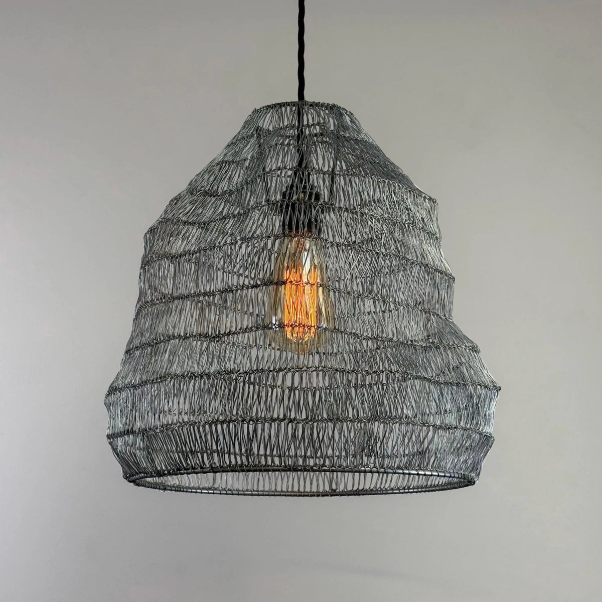 Walton Beehive Large Silver Wire Mesh Lampshade Pendant Light