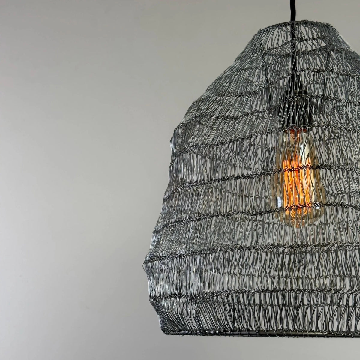 Walton Beehive Large Silver Wire Mesh Lampshade Pendant Light