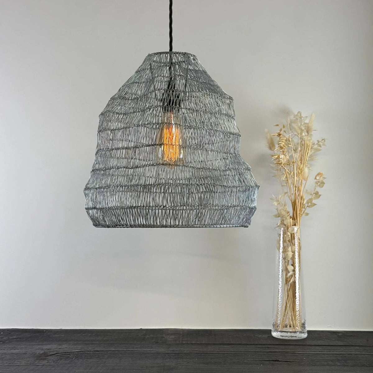 Walton Beehive Large Silver Wire Mesh Lampshade Pendant Light