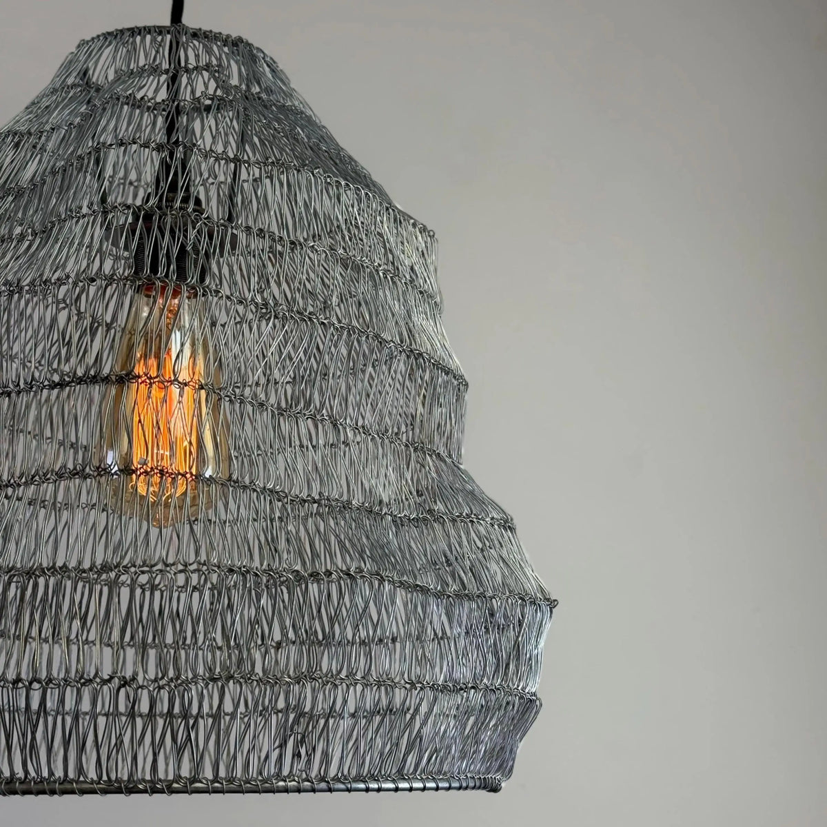 Walton Beehive Large Silver Wire Mesh Lampshade Pendant Light