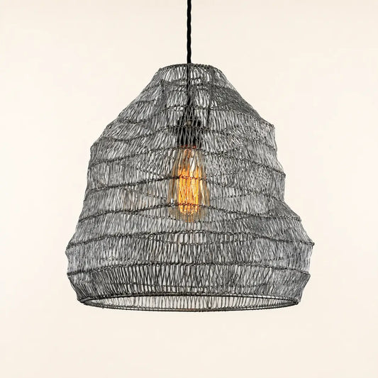 Walton Beehive Large Silver Wire Mesh Lampshade Pendant Light